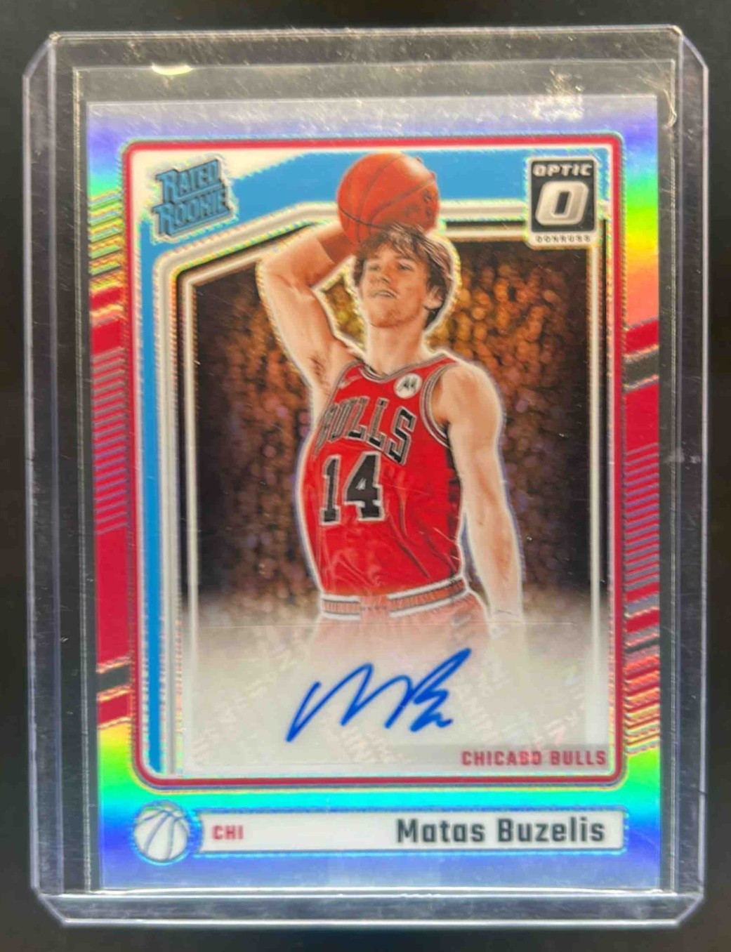 2024-25 Donruss Optic Matas Buzelis Rated Rookie Holo RC Auto #306 Bulls