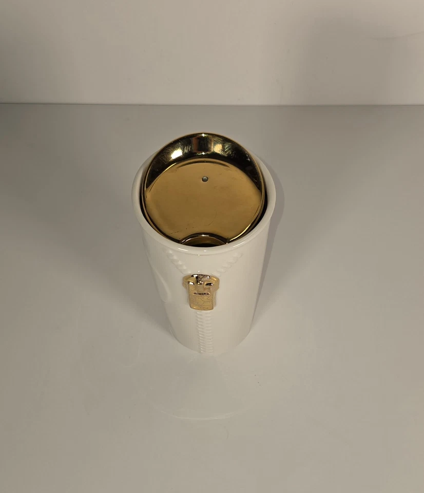 Vaso Starbucks raro oro blanco cremallera con tapa cerámica taza 10 oz año 2015  Foto 2 de 4