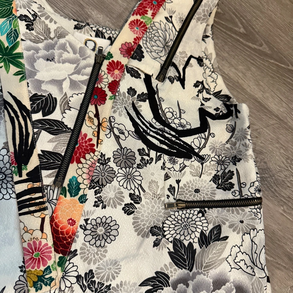 Vestido Mayle Para Mujer Floral Jacquard Sin Mangas Talla 6 Negro Blanco Multi Raro Foto 4 de 4