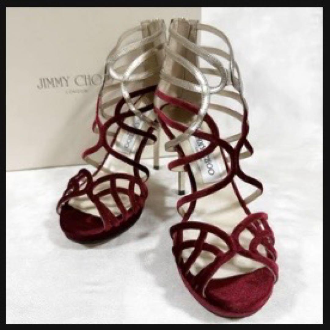 APL Jimmy Choo Mules sandali tacco scamosciato rosso EU35 US5 69304c