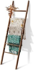 6-Tier Blanket Ladder Wooden, 5.7FT 66.5'' Quilt 6 - Tier, Brown