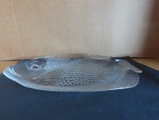 Servierteller Servierplatte Teller glas Fischform Fischteller ca. 26,5 x 20,5 cm