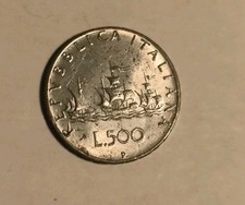 500 Lire Argento Caravelle 1965