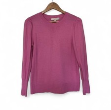 LOFT Festival Fuchsia Bright Pink Long Sleeve Crew Neck Normcore Sweater Size S
