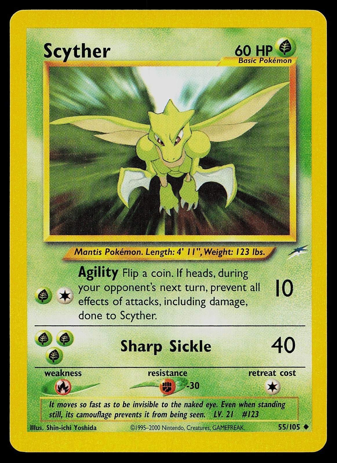 Pokemon Card - Scyther Neo Destiny 55/105 Uncommon