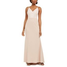 Vince Camuto Women's Formal Dress Size 6 Blush Pink Sequined Long Evening Gown