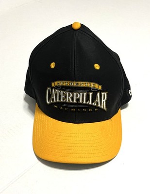 Caterpillar CAT Authentic Machines Snapback Hat Cap Black Yellow Green OSFA