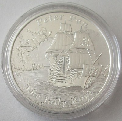Tuvalu 1 Dollar 2014 Famous Ships That Never Sailed Jolly Roger by Peter Pan
