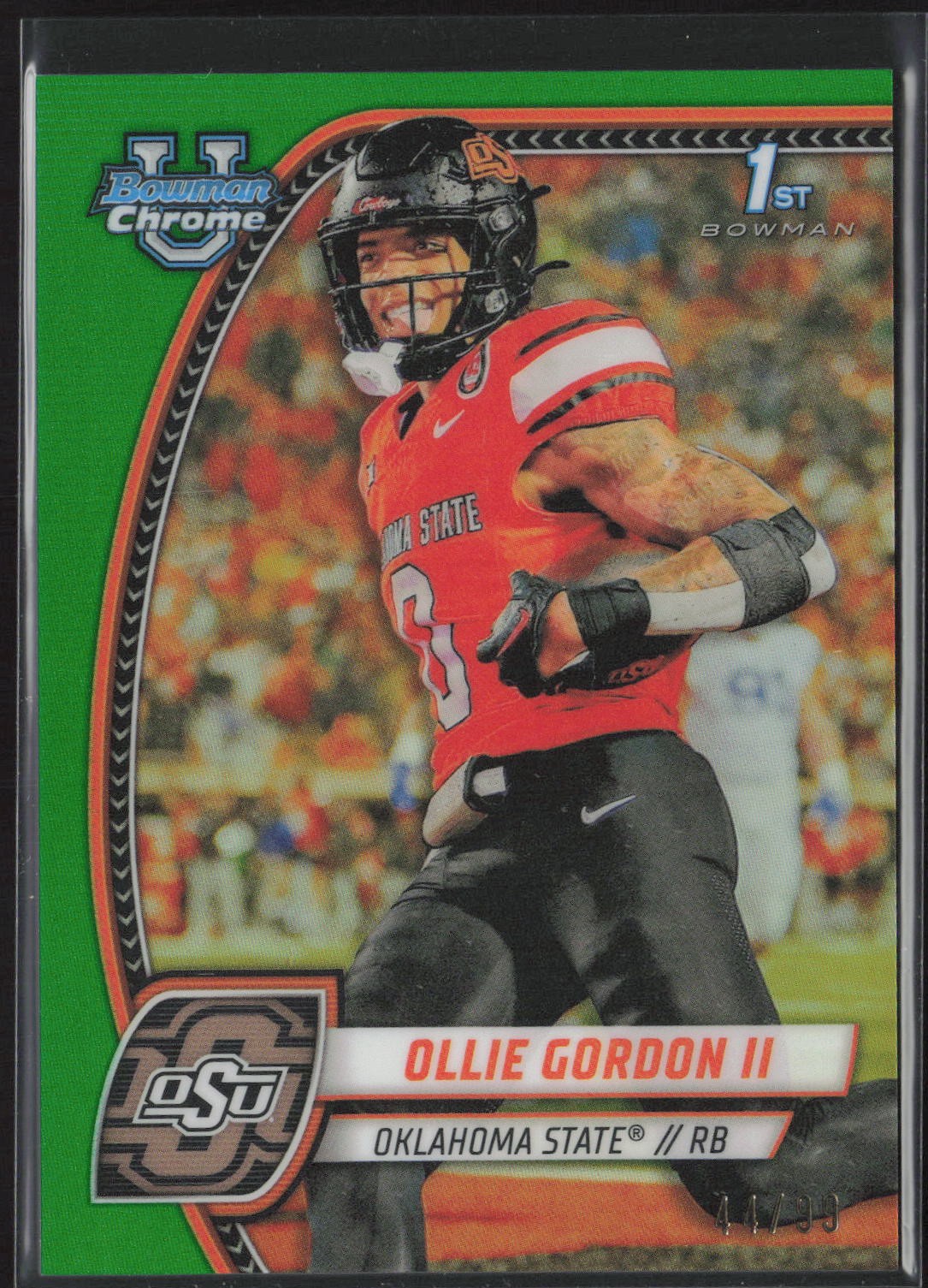 Ollie Gordon II 2024 Bowman University Chrome #197 Green Refractor /99