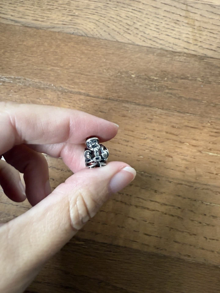 Pandora 6.7 Pulgadas Negro Multi Hilo Pulsera Con Dijes de Navidad Conjunto Plata Foto 3 de 4