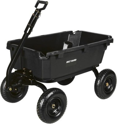 7 Cu Ft Capacity 1200 Lbs Poly Garden Yard Dump Cart 2-in-1 Convertible Handle