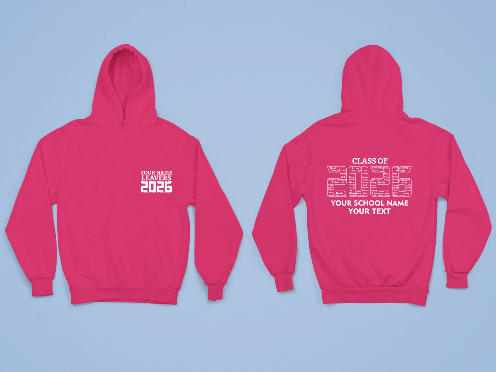 Personalised Custom Name Classmate Hoodie School Leavers Class 2026 Gift
