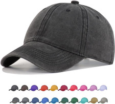Vintage Cotton Washed Baseball Caps Unstructured Low Profile Adjustable Distress