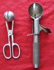 Vintage Ice Cream Scoop Lot Meyers Delux Disher & Svanvik Meatball Scoop SS
