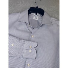 Brooks Brothers 1818 Regent Dress Shirt Mens 16.5X34/35 Blue Micro Checkt