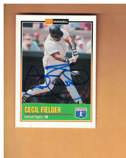 Cecil Fielder AUTOGRAPHED 1993 Duracell Power Players I #23 Card Detroit Tigers