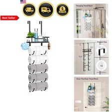 Over The Door Towel Rack 6 Tier Bathroom Wall Mount Towel Holder Organizer