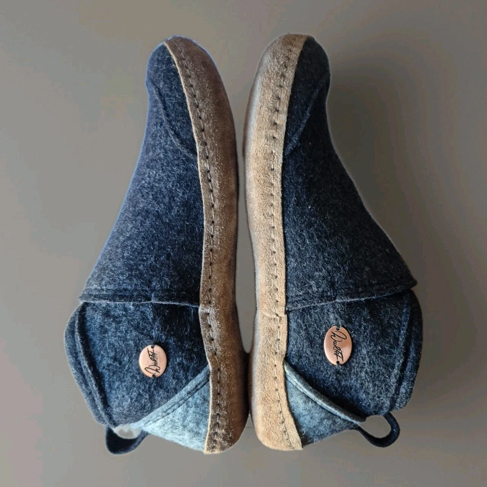 BOTAS ZAPATILLAS WOOLFIT TAIGA/GRIS OSCURO/SUELA DE CUERO/VARIAS TALLAS/USADAS Foto 2 de 4