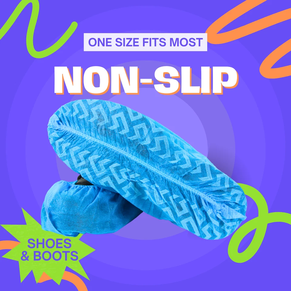 100 Pack Non-Slip Disposable Shoe Covers Premium Shoe and Boot Protector Booties - Image 2 of 4