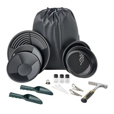 19-Piece Gold Prospecting Kit w/ 10"  14" Pans, Sieves, Sand Magnet, Scoops