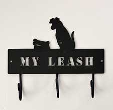 Dog Leash Holder Decorative Wall Decor Key Holder Coat Hanger 3 Hooks 8"