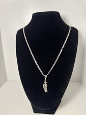 Cadena Tejido Fígaro Con Dije De San Judas Tadeo Plata 925 - 22 Pulgadas