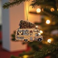 Personalized RV Motorhome Ornament 2025 Camping Road Trip Family Gift