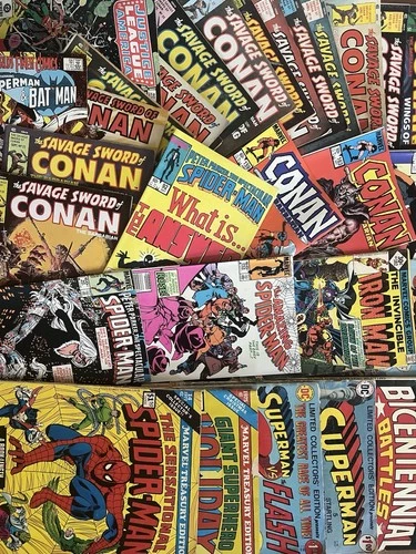Vintage Marvel and DC Comic Book Lot (29) Spider-Man Superman Batman Conan