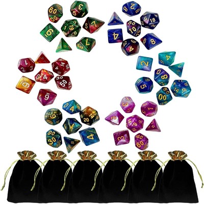 DND Dice Set 42 Stück Glitzer Würfel DND Polyedrische Würfelset DND Würfel Se...