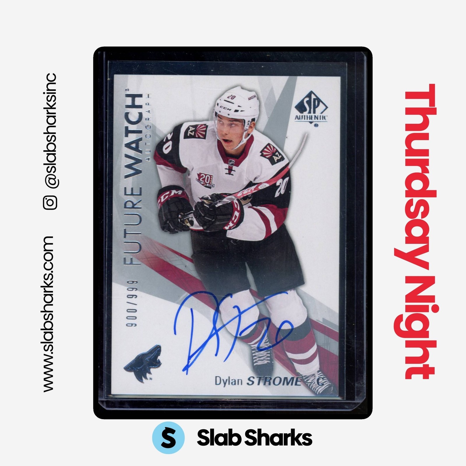 2016 UPPER DECK SP AUTHENTIC #151 DYLAN STROME FUTURE WATCH AUTO ROOKIE RC /999