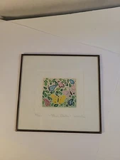 Limited Edition Hand Numbered 78/1000 'Flones Aladas' Serigraph 5.5"x5.5" Framed