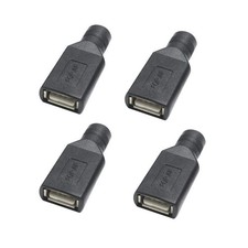 4 pcs USB Female to 5.5mm x 2.1mm Female DC Power Converter Charger Adapter C...