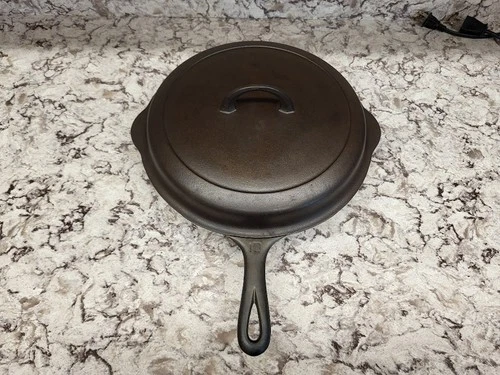 Griswold Cast Iron #10 Small Logo 716 B Skillet with 1100 A High Dome Lid
