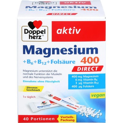 DOPPELHERZ Magnesium+B Vitamine DIRECT Pellets 40 St PZN 11616135