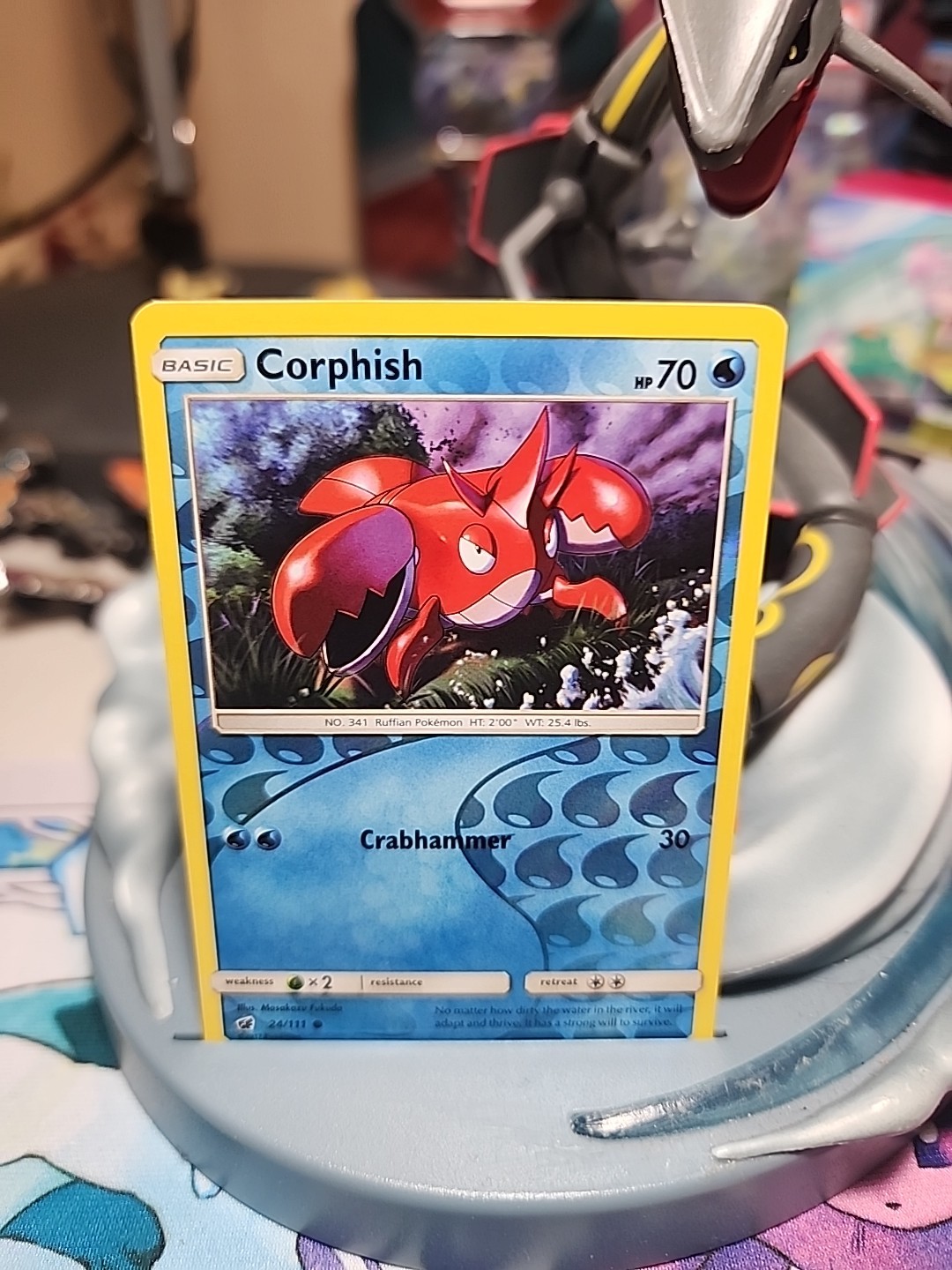 Corphish 24/111 Crimson Invasion Reverse Holo Common Pokémon Card NEAR MINT