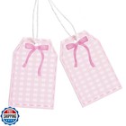 ASYEHJNR 100Pcs Coquette Pink Bow Gift Tags with String Pink Buffalo Plaid La