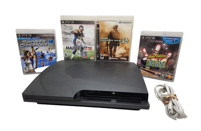 Sony Playstation 3 slim 150GB console bundle w/ 4 games  - Fully Tested