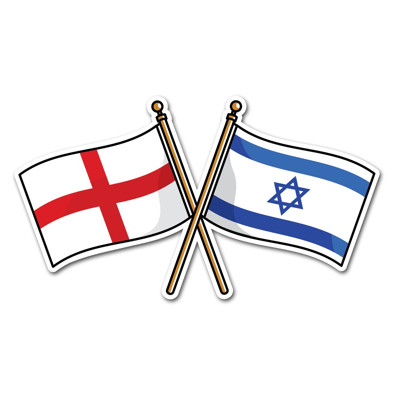 2 x 15cm Palestine England Flag Vinyl Stickers - St George Cross Sticker #83655 - Image 5