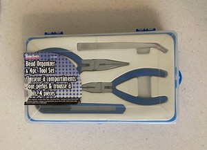 Home Tools Bead Organizer with 4 x Tools and Various Beads