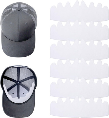 6 Pcs White Baseball Caps Inserts Shapers, Flexible Washable Reusable Hat Liner 