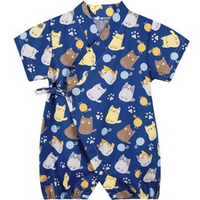 Baby Romper Kimono Robe Cotton Japanese Pajamas Cat, 15-24 months