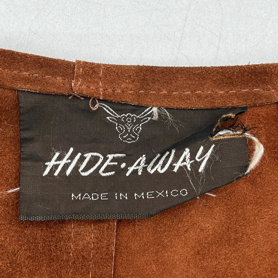 Falda midi vintage de gamuza escondida de los años 70 con botones delanteros línea A marrón México 11/12 Foto 3 de 4