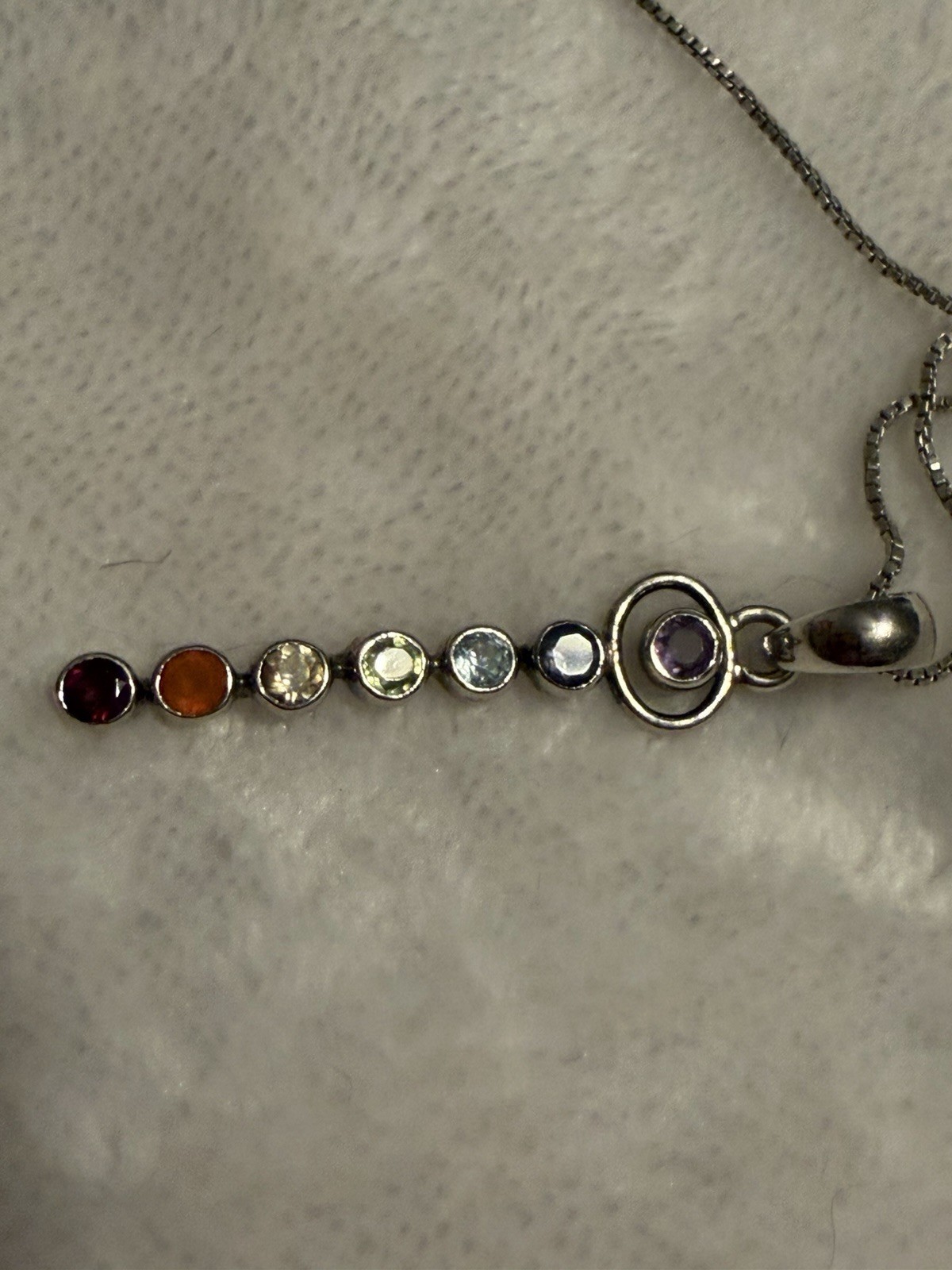 Chakra Rainbow Gemstone Sterling Silver Pendant N… - image 12