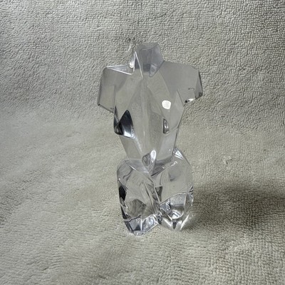 ATHENA PEDRO RAMIREZ VAZQUEZ SIGNED DAUM GLASS FRANCE CUBIST TORSO PAPERWEIGHT