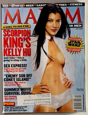 May 2002 Maxim Magazine Scorpion King's Kelly Hu Sex Express! Kelly Sheds