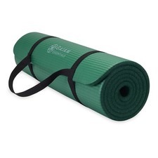 Gaiam Essentials Thick Yoga Mat - Fitness and Exercise 2/5" 10MM , Green