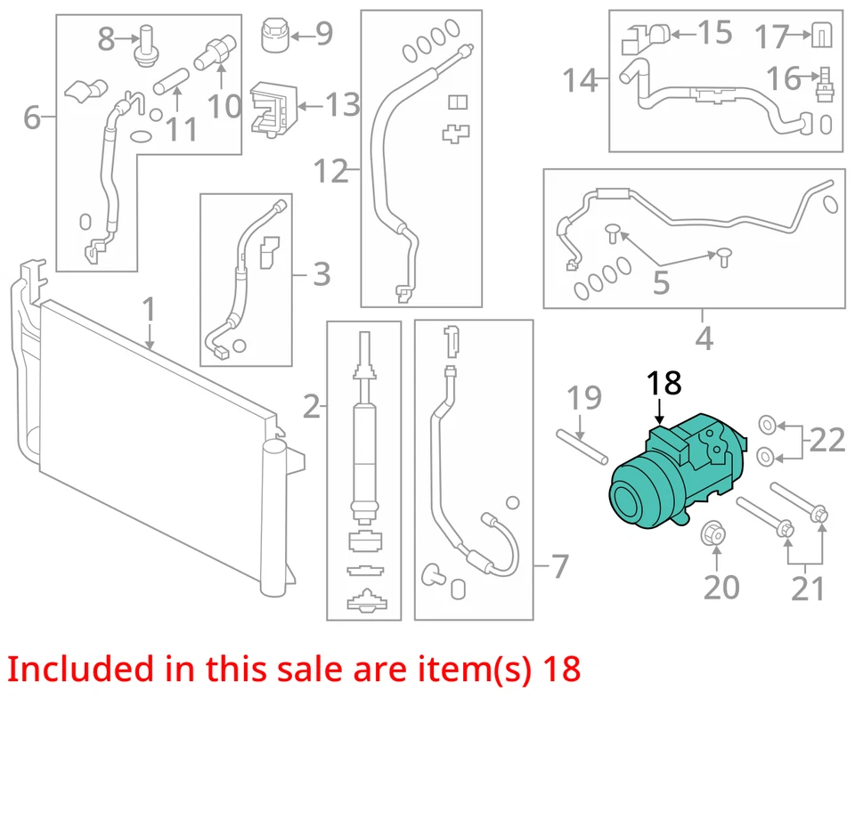 2014 Ford Edge A/C Compressor 3.5L Used OEM 154K Miles - Stock C25987 - Image 3 of 4