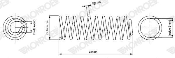 1X Fahrwerksfeder Monroe Springs SP2074 FüR Cordoba 6K2 Polo Seat Ibiza 6K1 VW 3-image
