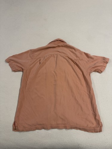 Tommy Bahama 100% Silk Peach Coral Button Up Shirt Men’s Size Medium - Picture 12 of 12