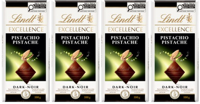 (4 pack) Lindt Dark Pistacio Chocolate Bar (100 g)